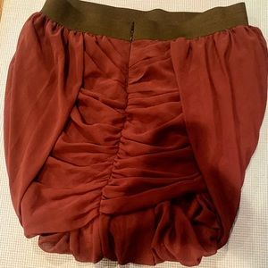 Faith 21 1XL wine colored ruched-front mini skirt